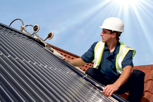 Solar Thermal Roof Installation